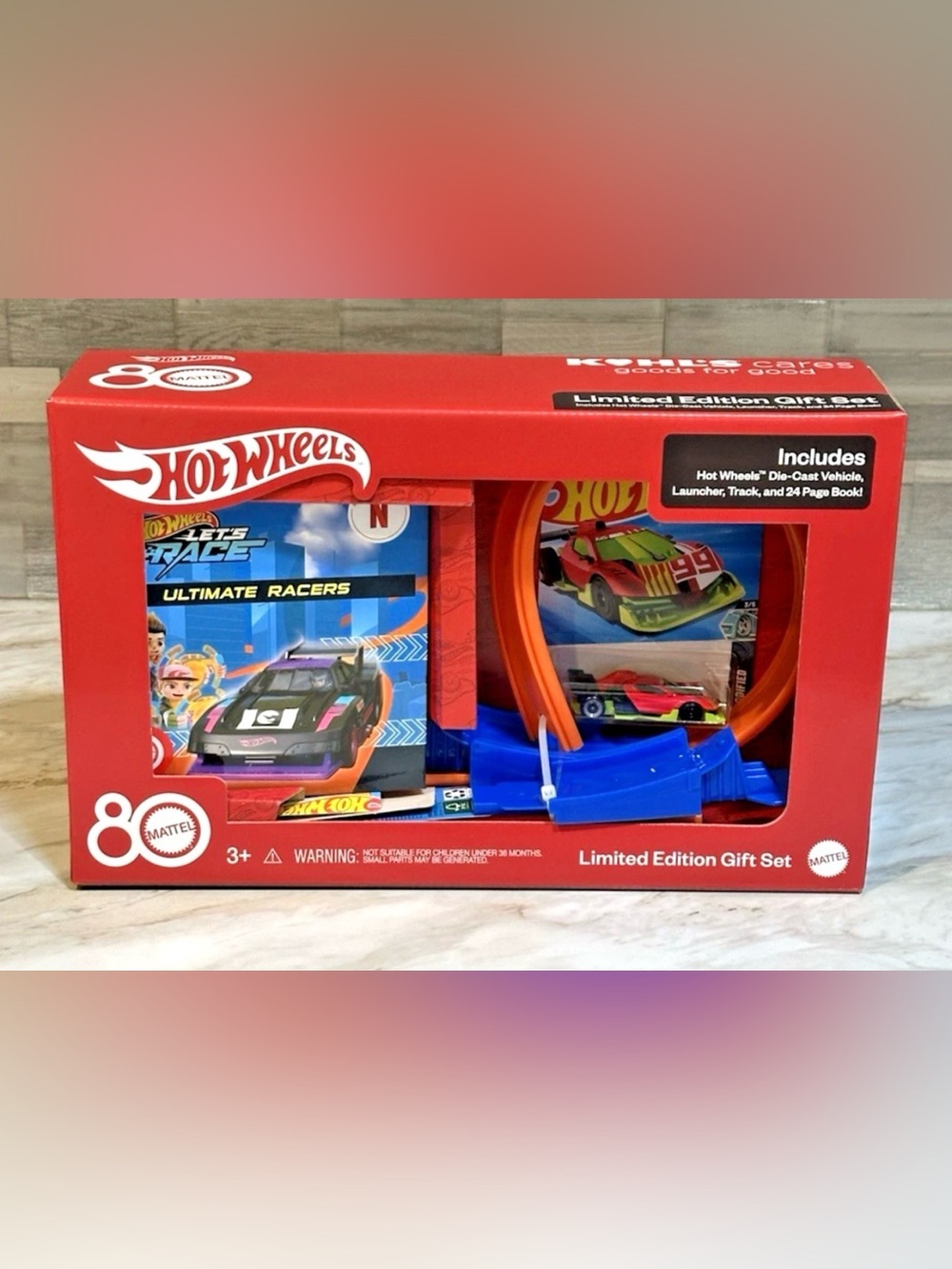 Hot Wheels Gift-Speed Snap Stunt Tracks, Diecast Vehicle, Launcher, Track & Book